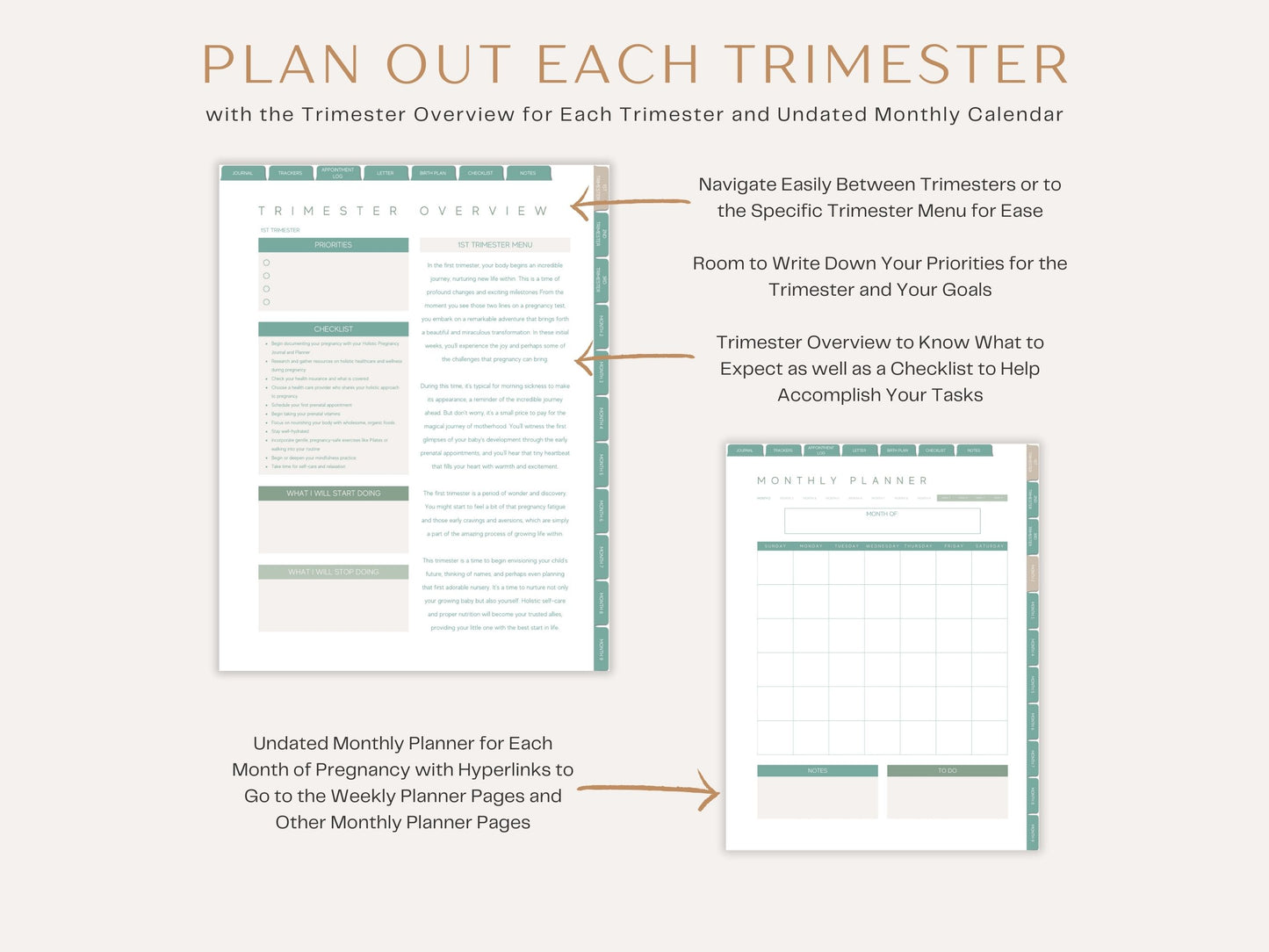 The Ultimate Digital Pregnancy Planner & Journal + BONUS